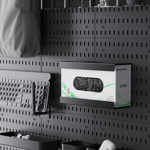 Mxsapve Magnetic Glove Box Holder, Disposable Glove Dispenser Wall Mount, Metal Glove Rack Organizer for Rubber Latex