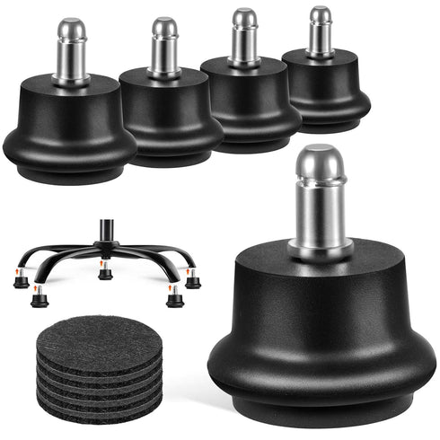 Bell Glides Replacement Caster Wheels for Office Chair or Stool, Fixed Stationary Castors (Bell Glides Short)