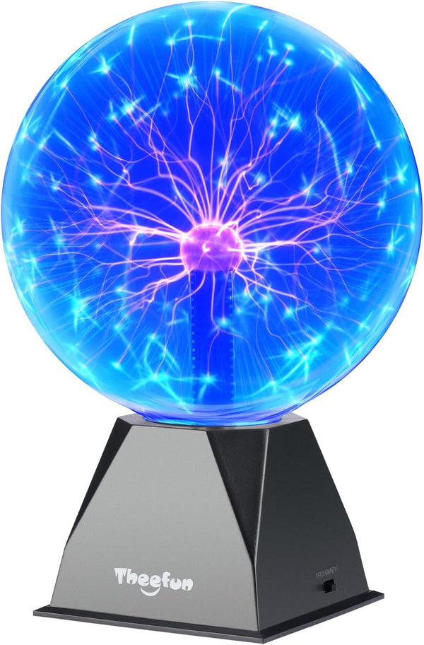 Theefun Blue Plasma Ball: 8 Inch Huge Plasma Globe Birthday Gifts Touch