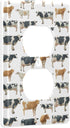 foixnub 1 Duplex Outlets Wall Plate Cover Watercolor Dairy Cattle Cows Gang Duplex Receptacle Switch Wall Plate