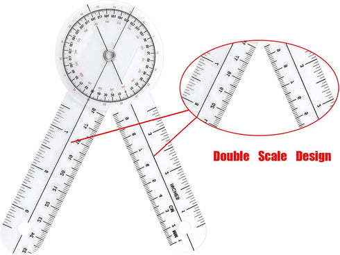 6" Goniometer, 360 Degrees Protractor Medical Ruler for Assessing Patient's Range of Motion