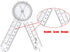 6" Goniometer, 360 Degrees Protractor Medical Ruler for Assessing Patient's Range of Motion