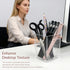 Attkryy Set 2, Clear Acrylic Pen Holder Cup of Simple Modern Desktop Organizer for Stationery, Makeup Brushes, Office