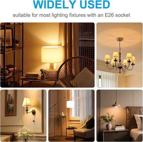 Powfloven Bulbs Dimmable Bulb 3 4 A19 Bulbs 4 Pack Rechargeable Light with Remote Control and USB Charging; Battery