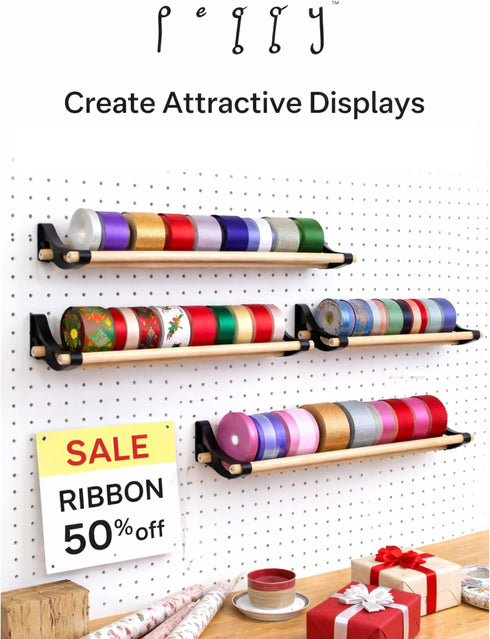 12 (3PK PEGGY Pegboard Accessory Hook and Dowel Organizer Storage for Tape, Steel Wire Spools, Ribbon, Crafts, Hobby