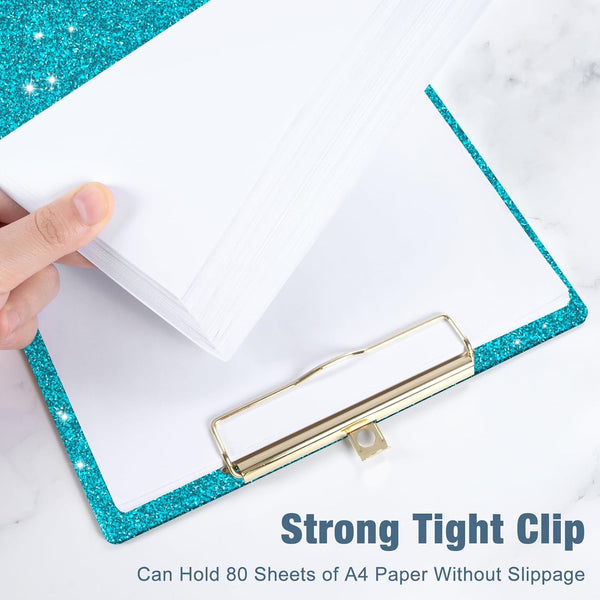 Fashion Glitter Acrylic Clipboards - Standard Letter Size, A4 Size 12.5" x 9", Cute Confetti Clipboards for Women