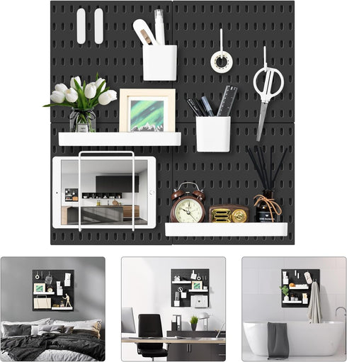 VUSIGN Pegboard Combination Wall Organizer Kit, 4 Pieces with 17 Accessories for Home, Office