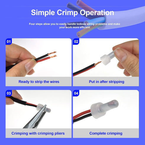 200pcs AWG Wire Connector Terminal 22-16 16-14 12-10 Closed End Crimp