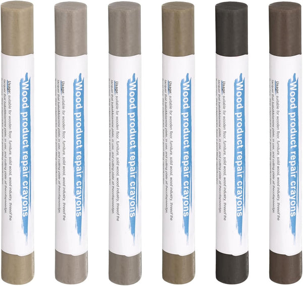 HARFINGTON Wood Filler Sticks 6 Colors Wooden Wax Touch Up Furniture Repair