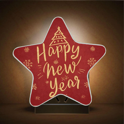 Pfrewn Happy New Year Night Light Plug in for Kids Adults Boys Girls Babies Winter Snowflake Night Lights Led Auto
