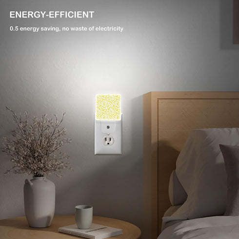 Jahiona White,0.5W LED Night Light Lamp with Smart Sensor Dusk to Dawn Sensor,Floral with White Drop-Shaped Petals