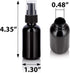 JUVITUS 1 oz / 30 ml Black Glass Boston Round Bottle with Black Treatment Pump (24 Pack) + Funnel