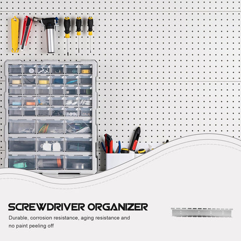 370mm Homoyoyo Perforated Wall Hook Pegboard Rack Screwdriver Organizer Tool Holder Hand Tool Rack Garage Workbench