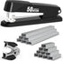 Metal Stapler, Heavy Duty 50 Sheet Capacity, Includes 1750 Staples and Staple Remover, Non-slip Office Stapler, Black