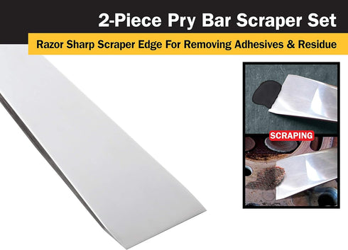17005 2-Piece Set Titan Stainless Steel Pry Bar Scraper