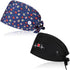 Heclia 2Pcs Scrub Caps Women, Nursing Hats with Buttons & Sweatband Adjustable Bouffant