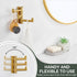 Angle Simple 3 Arms Towel Hook, Brushed Gold 304 Stainless Steel Swivel Triple Towel Holder, Wall Mount