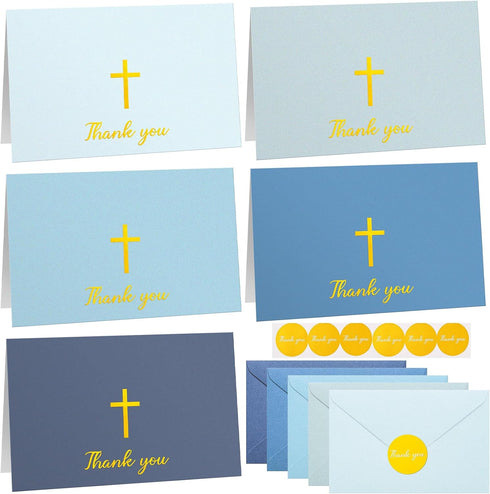 Resurhang 30 Pack Baptism Thank You Cards with Envelope and Stickers Mother's Day