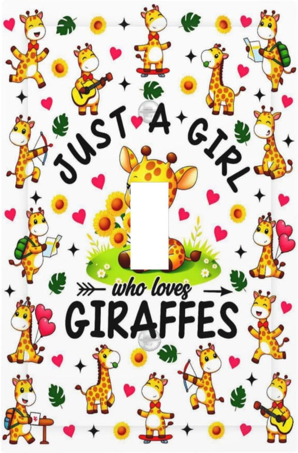 HTSAHKV Just a Girl Who Loves Giraffes Wall Plate Light Switch Cover Single