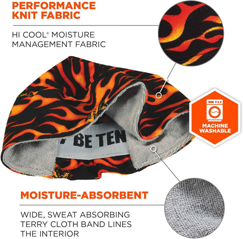 Ergodyne unisex adult 3-pk Cap, Flames, One Size US