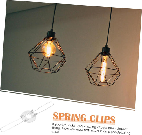 20-Pack 2-Fork 4.72X4.72X1.18In Lampshade Spring Clips Lamp Cover Support Buckles for Ceiling Lights Chandeliers Table