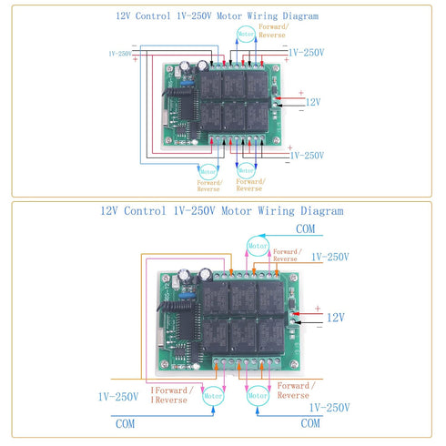 Mangood 12V 6 433MHz 6CH 12V (2X 433MHz) DC Channel Wireless Remote Control Switch Transmitter and Receiver Remote