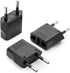 Bates European Plug Adapter, 3 pcs, Black, US to Europe Plug Adapter, Electrical Adapters, Converter Plug