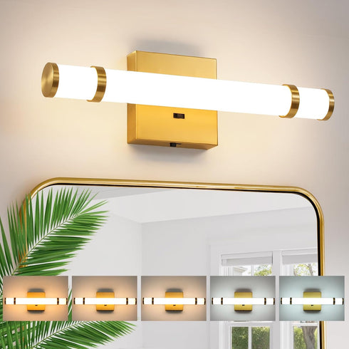 Gold Bathroom Vanity Light - 15.4 Inch LED Modern Bathroom Light Fixtures