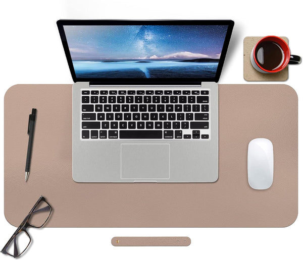 Boutilon Leather Mouse Pad - Extended Non-Slip Desk Pad for Keyboard and Mouse, 24"x14" (S-Champagne)