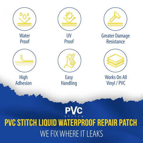 PVC Stitch Heavy Duty Repair Kit for Air Mattresses, Waterbeds, Hot Tubs, Pools, Bouncy Houses, and More