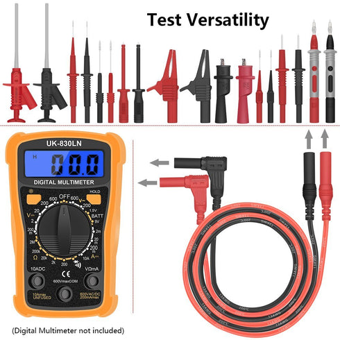 Test Leads Set, 22 in 1 Multimeter Test Leads with Electrical Alligator Clips, Soft Silicone Test Leads Probes