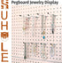 HUHOLE Pegboard Hooks 50PC, Ideal Wall Storage Tool Organizer for 1/4" 1/8" Peg Board, 2 Inch Silver