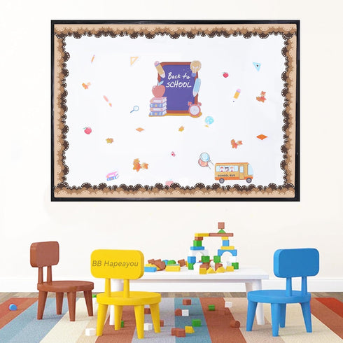 Brown Bulletin Board Border - 65.6ft Classroom Blackboard Decoration for School, Office, and Party