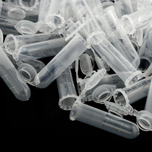 100PCS 2ml Centrifuge Tubes with Round Bottom, Graduated Pointed Bottom and Screw Cap