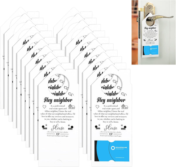Geyoga 50 Pack Real Estate Agent Door Hangers - Business Card Design for Open House Signs, Home Dorm Office Supplies