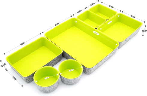 Welaxy Drawer Organizers Bins Felt Trays, Desk Storage Bins Dividers for Office Supplies, Closet Cabinet, Socks, Makeup
