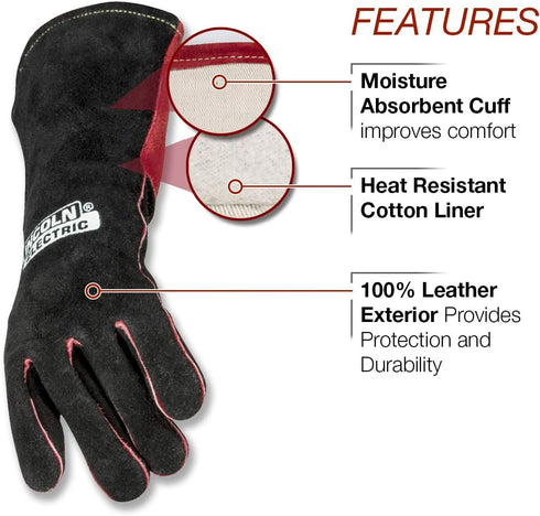 Lincoln Electric womens Jessi Combs Women s MIG Stick Welding Gloves, Black, Red, Small Pack of 1 US
