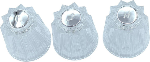 3 Piece Windsor Replacement Handles for Price Pfister Bathtub and Shower Systems, Clear Acrylic, 12 Point Broach