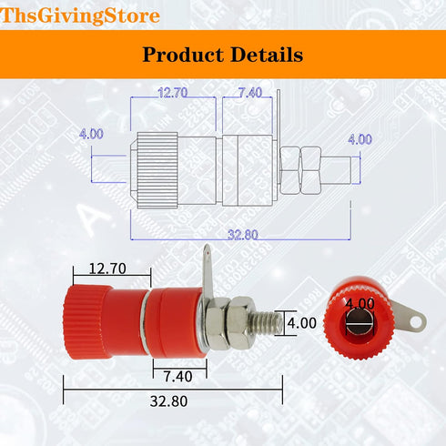 20 PCS Binding Posts Terminal, Female Socket Jack for 4mm Banana Plug Connector, Electronic Test Equipment (5 Color)