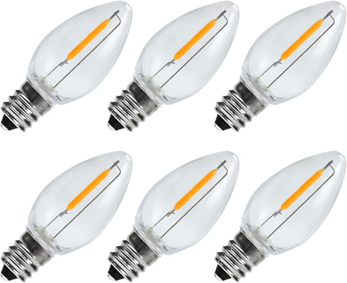C7 LED Night Light Bulbs, 0.6Watt Equivalent to 7W, E12 Candelabra Small