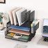 Desk Organizers and Accessories, 3-Tier Paper Organizer with 5 Vertical File Holders, File Organizer for Desk with
