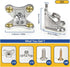 AccEncyc 12 Pack L Bracket Detachable Corner Brace Removable Butterfly Corner Brace Heavy Duty Right Angle Corner Brace