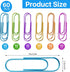 60 Pcs Large Paper Clips, 4 Inch Jumbo Paper Clips, Metal Multicolored Paper Clips, Heavy Duty Mega Paper Clips Holder for Home Office School Document Organizing by Lainballow