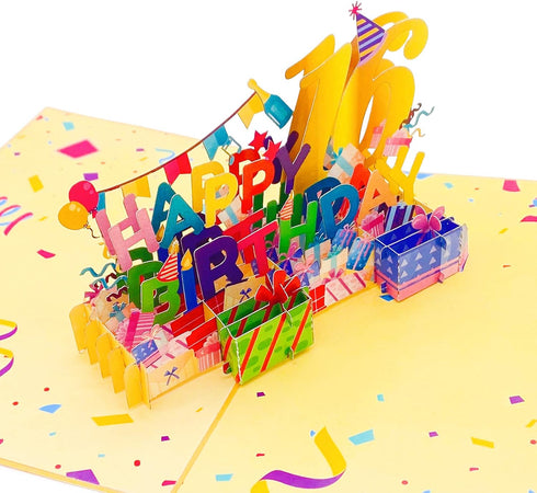 Liif Happy 16th 3D Greeting Pop Up Birthday Card, Large Size 8 x 6 inch for Girl, Boy, Son, Daughter