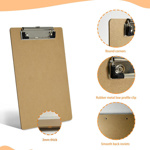 HappyHapi 15 Pack Mini Clipboards, 6 x 9 Inches A5 Small Clipboards for Home, Office, School Classroom Supplies