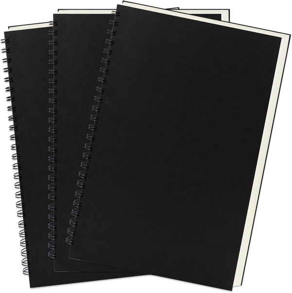 DSTELIN 9 inch x 6 inch, 100GSM, Blank Spiral Notebook, 3-Pack, Soft Cover, 160 Pages / 80 Sheets