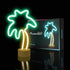 Lumoonosity Palm Tree Lights - Green & Yellow Palm Tree Neon Sign for Bedroom, Game Room - Battery/USB Powered Coconut
