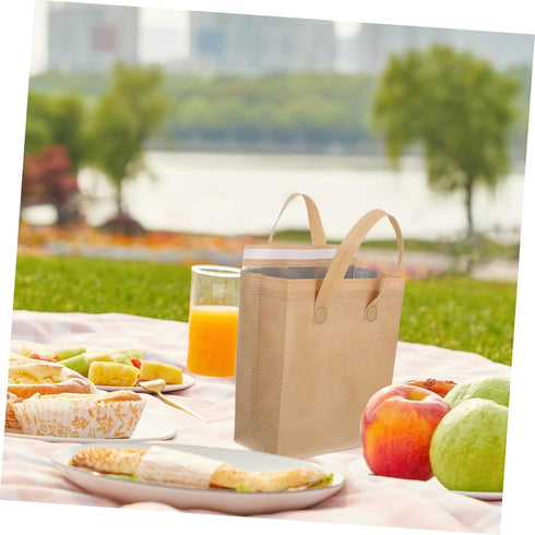 50 ERINGOGO Pcs Insulated Take Out Bags Small Thermal Cooler Bags for Coffee Milk Tea Food Deliveries Reusable Nonwoven