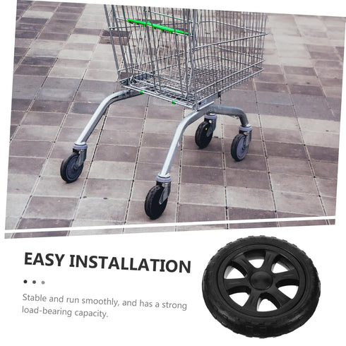 2pcs CHILDWEET Folding Grocery Cart Wheels Heavy Duty Rolling Cart Accessories for Supermarket Use Easy Installation
