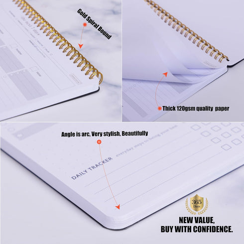 Weekly Planner Notepad, Minimalist 7-Day To Do List, 54 Sheets Dashboard Desktop Planner for Productivity
